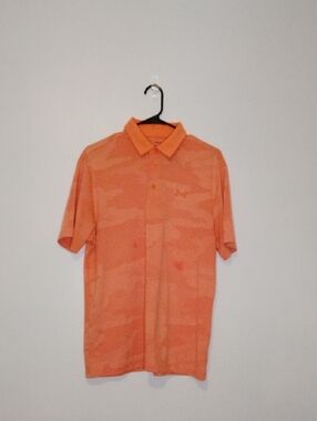 Under Armour Orange Men's Short-Sleeve Polo with Camo Texture